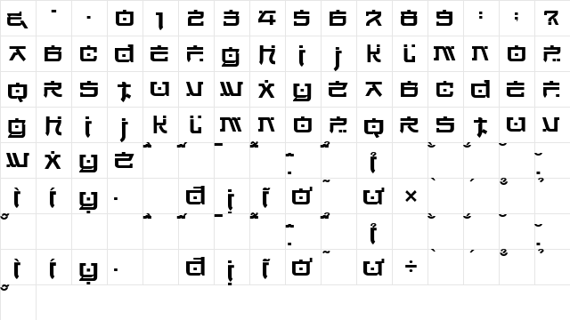 VNIJapan Regular  glyph index