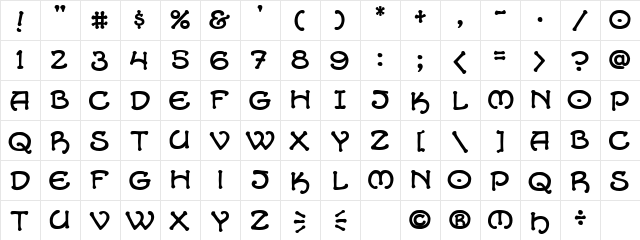 CCAlchemite Regular  glyph index