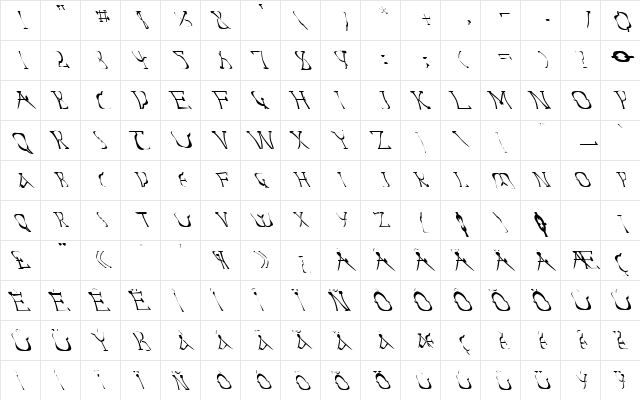 FZ WARPED 14 LEFTY Normal  glyph index