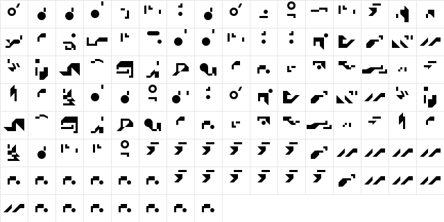 zuptype_pica Regular  glyph index