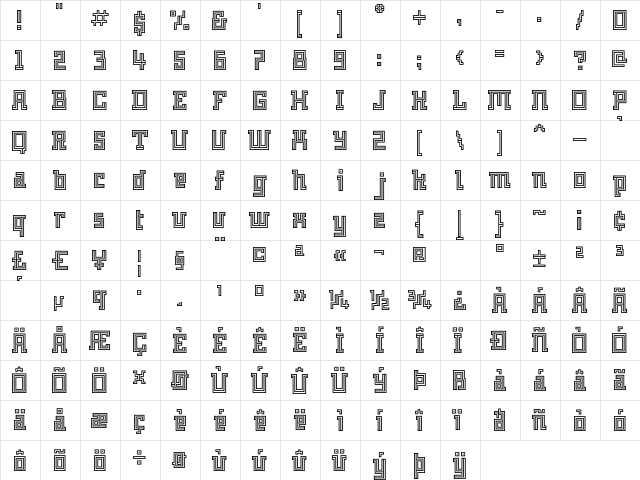 Archian Normal  glyph index