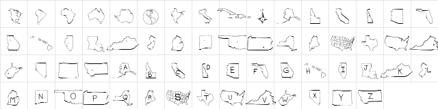 Maps Regular  glyph index