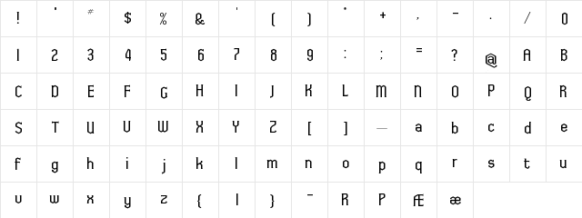 Juliette Cloned Regular  glyph index