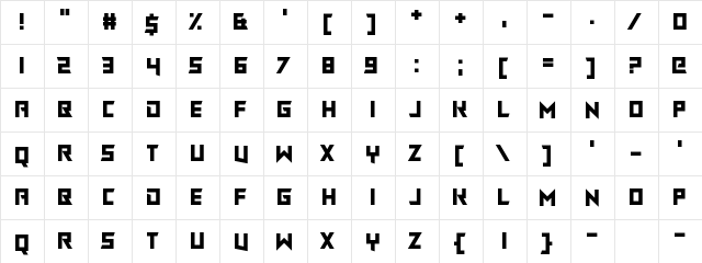 Chasing Rabbits Regular  glyph index
