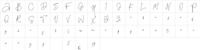 Black Pink Summer Regular  glyph index