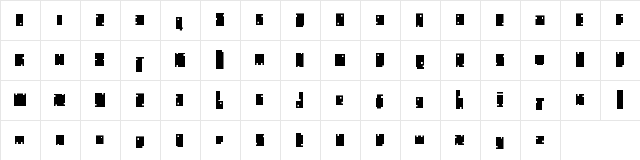 en fatty Regular  glyph index