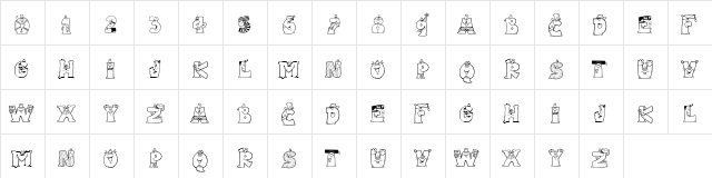 LMS Letterbat Friends Regular  glyph index