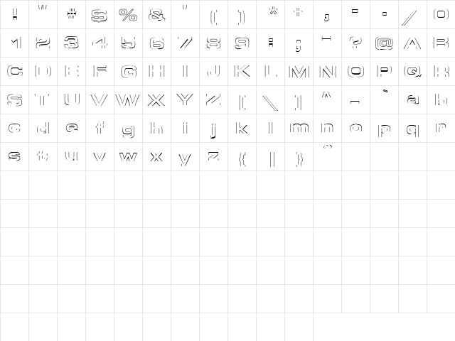 Boxed 2 Regular  glyph index
