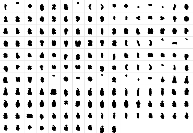 Skatchboard Shadow Regular  glyph index