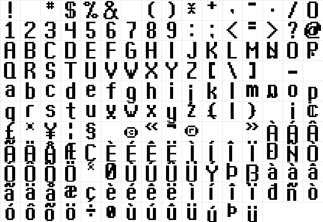 Kharon4a Bold Regular  glyph index