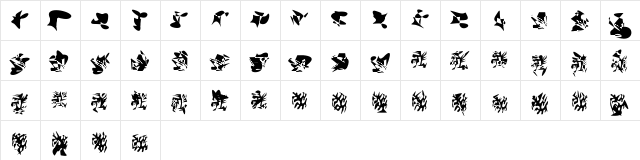 LaMorte1 Regular  glyph index