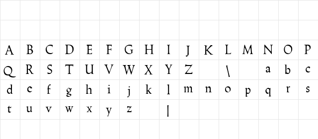 Hadrianus Demo Regular  glyph index