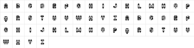 Furious Ride Oriental Book Regular  glyph index