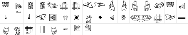 Colmcille Ornaments MT Regular  glyph index