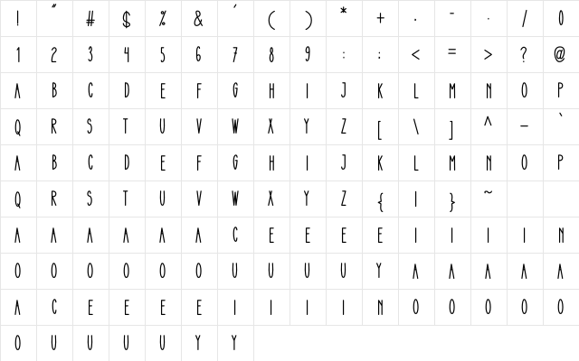 Christmas Light Regular  glyph index