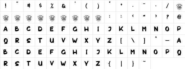 Chakie Regular  glyph index