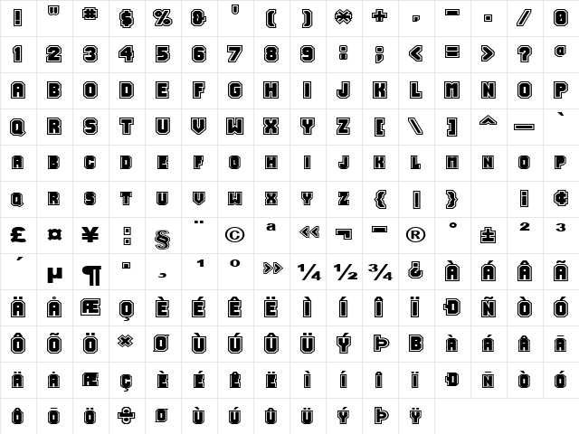 Jersey-Extended Normal  glyph index