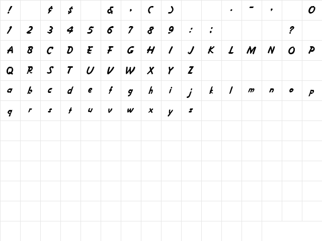 Restrained 1 Regular  glyph index