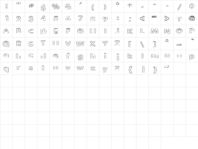 Noodles 4 Regular  glyph index