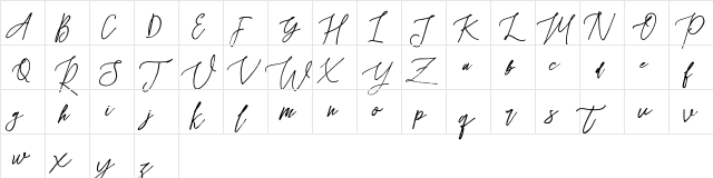 Rafailla Demo Regular  glyph index