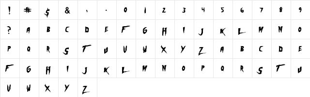 HoganMania Regular  glyph index