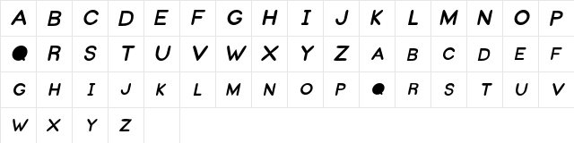 DunstanSCapsSSK Italic  glyph index