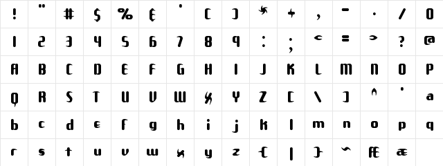 Unexplored Galaxies BRK Regular  glyph index