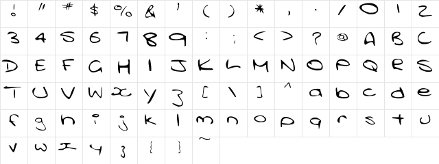 Rhiannon Regular  glyph index