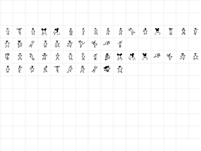 la rata bizarra Regular  glyph index