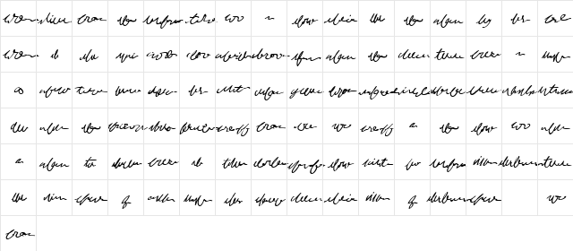 MumbleGrumble II BB Regular  glyph index