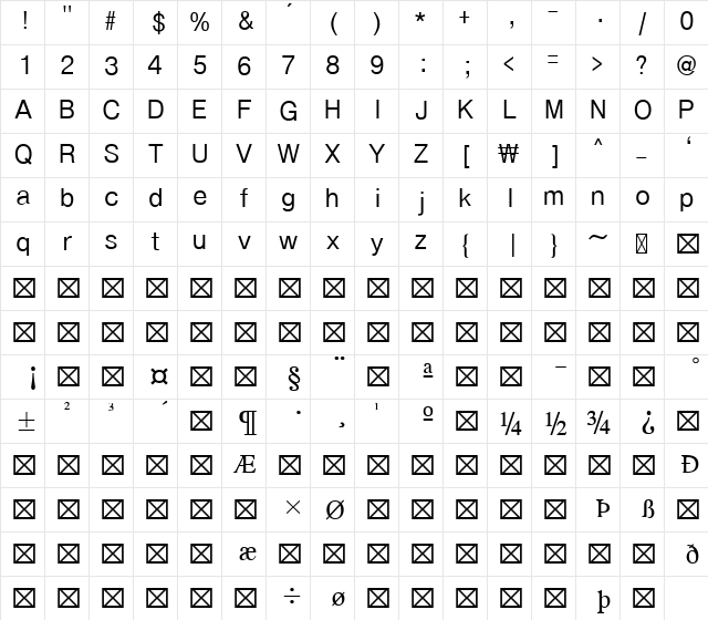 첔Ǽ&#57248&#57140 Regular  glyph index