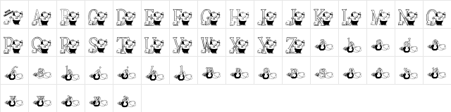 KG JESSIE Regular  glyph index