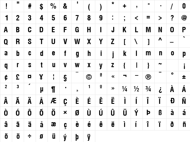 ContextCondSSK Bold  glyph index