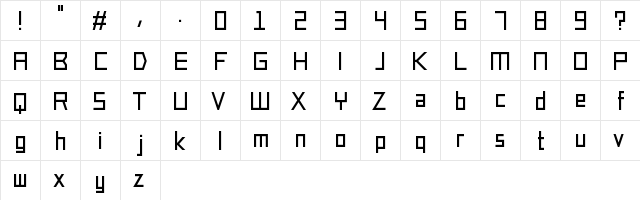 Squarified normal  glyph index