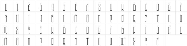 H74 Fraternal Regular  glyph index