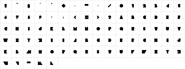 Chellovek Bold  glyph index