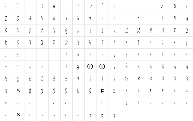 FZ HAND 13 WAVEY Normal  glyph index