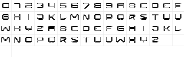 Liner Regular  glyph index