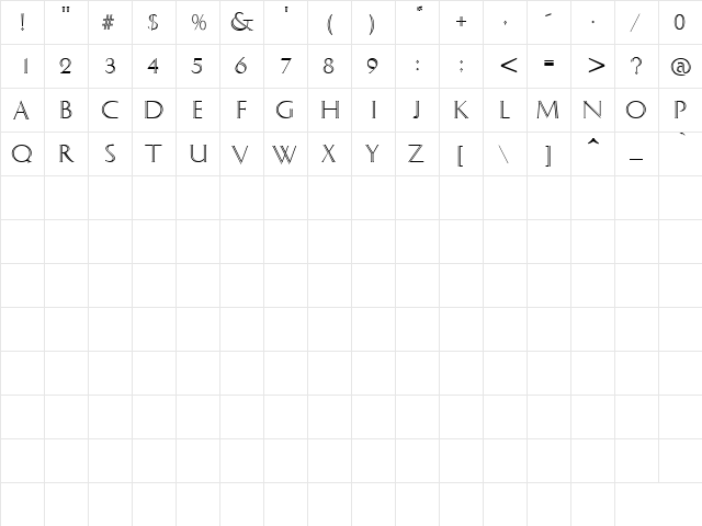 IceLord Caps Regular  glyph index