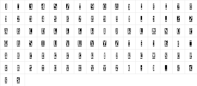 spanky's bungalow blanco regular  glyph index