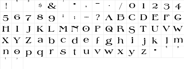 5 Victory DNA Regular  glyph index