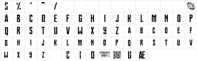 JUSTICE LEAGUE Regular  glyph index