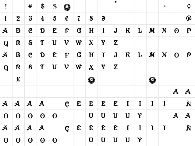 Le Casino Royale Regular  glyph index