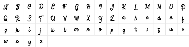 Hafela FREE Regular  glyph index