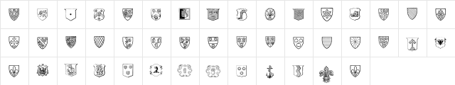 Blasons Free Regular  glyph index
