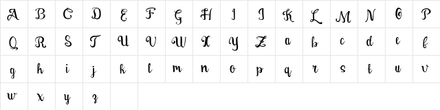 Leganttis Regular  glyph index