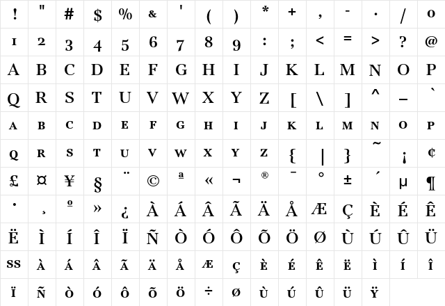 JamilleSCEF-Bold Regular  glyph index