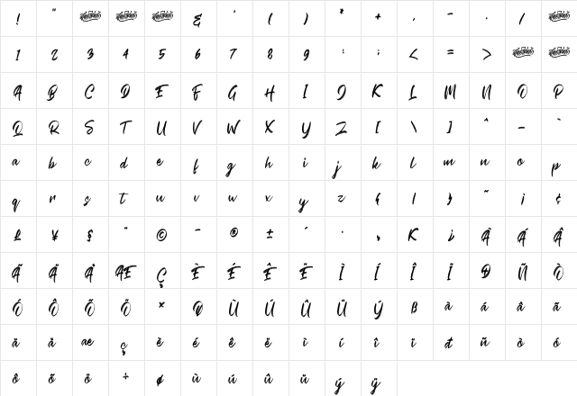 Crash Soul Regular  glyph index