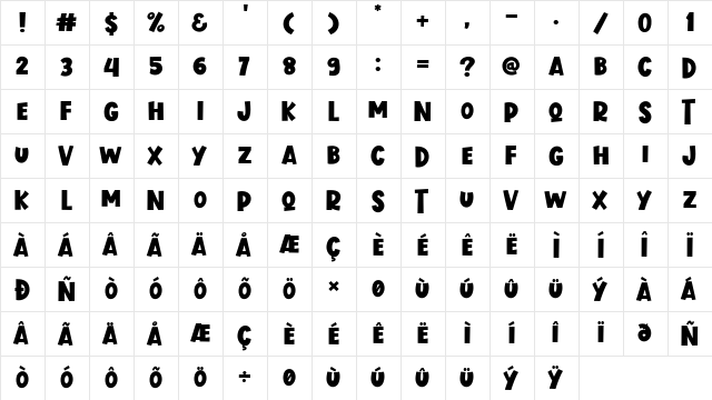 Blitzen Deer Regular  glyph index