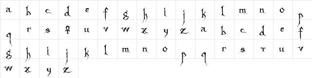 Sanctuary Regular  glyph index